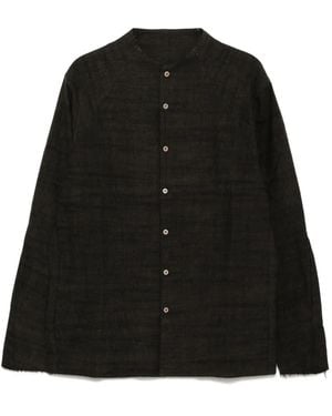 DEVOA Textured Cotton Shirt - Black