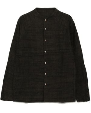 DEVOA Textured Cotton Shirt - Black