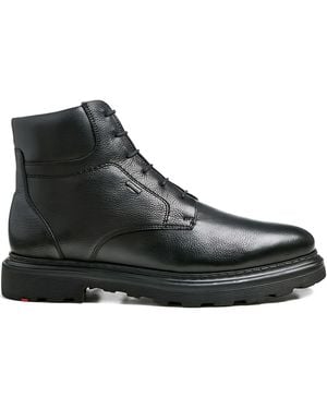 Lloyd Vine Textured Leather Lace-Up Boots - Black