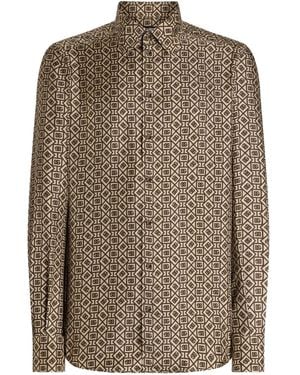 Dolce & Gabbana Geometric-Pattern Shirt - Brown