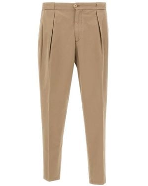 Briglia 1949 Portobellos Broek Met Geplooide Voorkant - Naturel