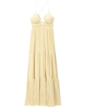 Ba&sh Wasta Pleated Tiered-Design Dress - Metallic