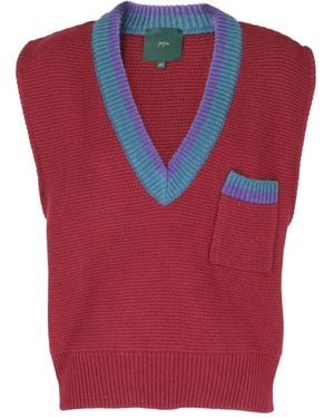Jejia Purl-Knit Vest - Red