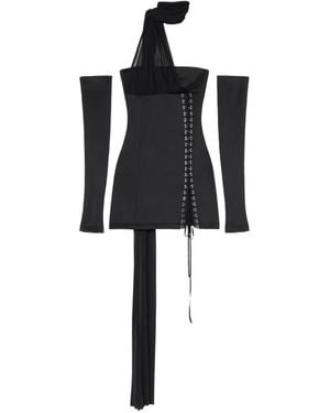 Blumarine Vestido corto con hombros descubiertos - Negro