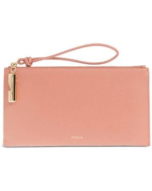 Furla Iride Leather Clutch Bag - Pink