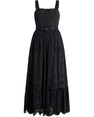 Hemant & Nandita Robe Longue Raga À Bords Festonnés - Black