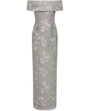 Rebecca Vallance Schulterfreies Ruth Abendkleid Mit Blumen - Grau