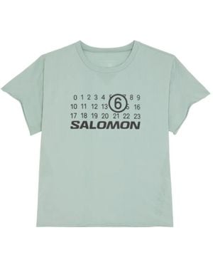 MM6 MAISON MARGIELA X SALOMON X Salomon ロゴ Tシャツ - グリーン