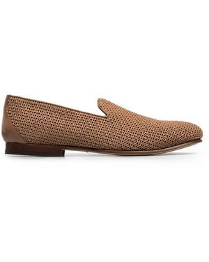 STURLINI FIRENZE Woven Raffia Loafers - Brown