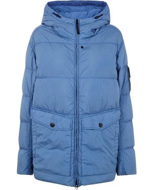 Stone Island Compass-badge puffer jacket - Blau