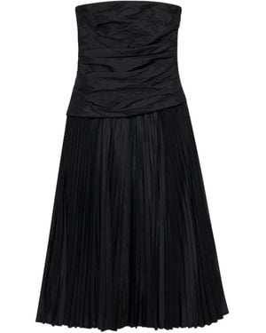 Jonathan Simkhai Arie Ruched Bustier Midi Dress - Black