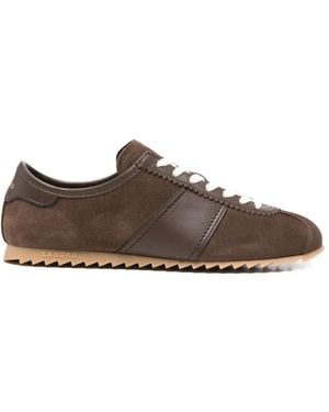 Sandro Panelled Lace-Up Trainers - Brown
