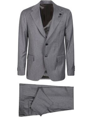 Lardini ボタン ウールスーツ - グレー