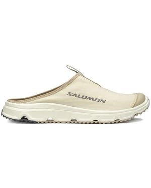 Salomon Mesh-Panelled Logo-Print Slides - White