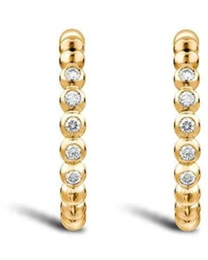 Pragnell 18Kt Bohemia Diamond Large Hoop Earrings - Metallic