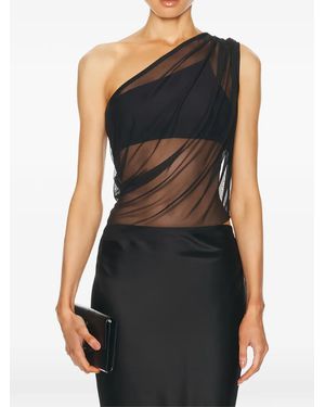 The Sei Mesh Toga Top - Black