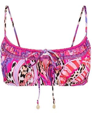 CAMILLA Top de bikini con motivo abstracto - Rosa
