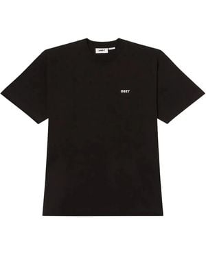Obey Logo-Embroidered Cotton T-Shirt - Black