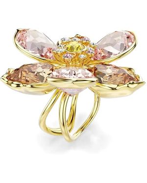 Swarovski Idyllia Flower-Motif Ring - Metallic