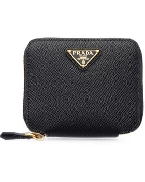 Prada Small Saffiano-Leather Wallet - Black