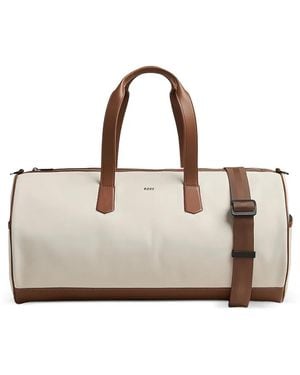 BOSS Leather-Trim Holdall Bag - Natural