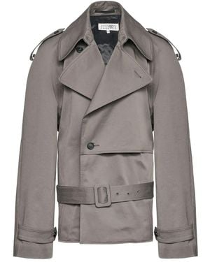 MM6 by Maison Martin Margiela ダブルブレスト トレンチコート - グレー