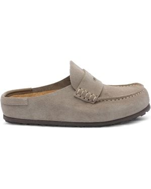 Birkenstock Flache Penny-Mules Aus Wildleder - Grau