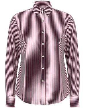 Xacus Vertical-Stripe Shirt - Purple