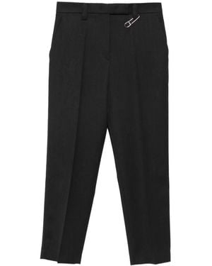 Prada Pantalones con detalle de imperdible - Negro