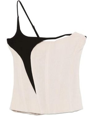 OTTOLINGER Single-Shoulder Paneled Top - Natural