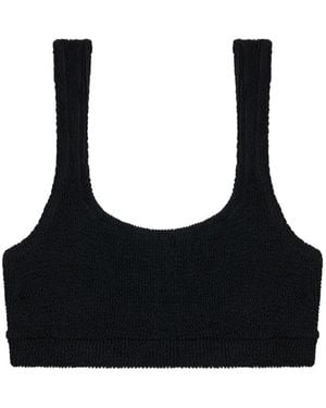 Reina Olga Ginny Crinkled Bikini Top - Black