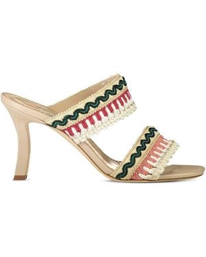 Manolo Blahnik Mules Mabeco 90 Mm - Métallisé