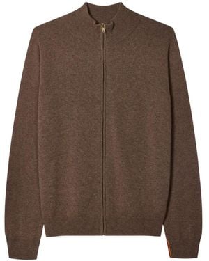 Paul Smith Mid Cashmere Zip Cardigan - Brown