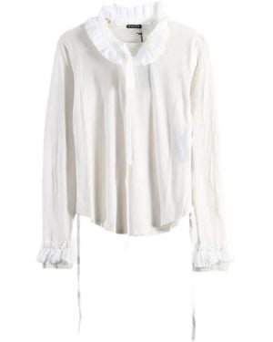 Ann Demeulemeester Ruffle-Trimmed Long-Sleeve T-Shirt - White