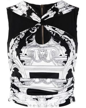 Versace Baroque Cropped Top - Black