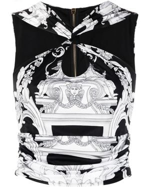 Versace Baroque Cropped Top - Black
