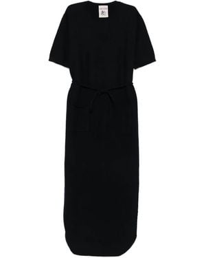 Semicouture Wool Tie Dress - ブラック