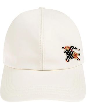 Burberry Knight Tropical Gabardine Baseball Cap - White