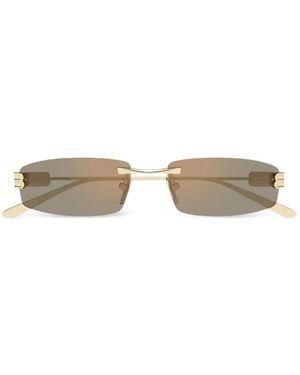 Balenciaga Rectangle-Frame Sunglasses - Metallic