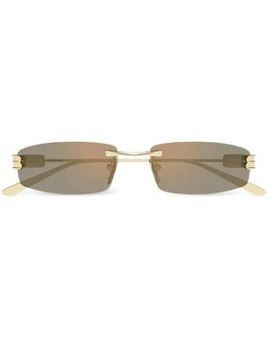 Balenciaga Rectangle-Frame Sunglasses - Metallic