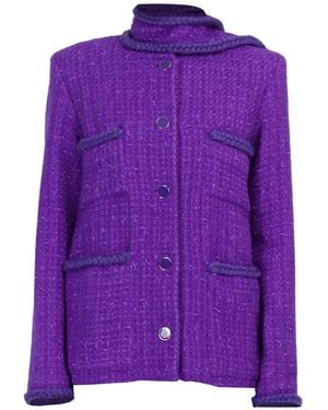 ROWEN ROSE Tweed Jacket - Purple
