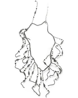 Ann Demeulemeester Beaded Multi-Chain Necklace - White