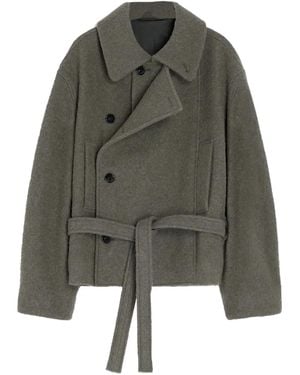 Lemaire Cappotto Doppiopetto Con Cintura - Verde