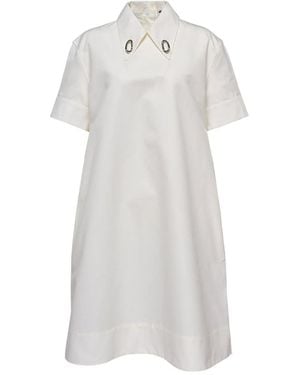 Jil Sander Collar-Detail Short-Sleeve Dress - White