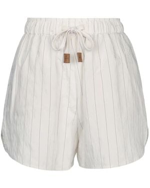 Jacob Cohen Shorts A Righe - Bianco