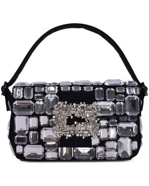 Gedebe Stone-Embellished Buckle Tote Bag - Black