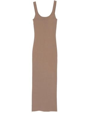 Entire studios Square-Neck Midi Dress - Brown