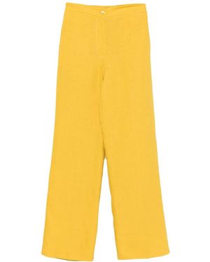 ViCOLO Pressed-Crease Wide-Leg Trousers - Yellow