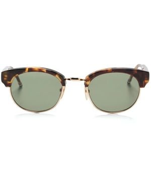 Thom Browne Tortoiseshell Round-Frame Sunglasses - Green