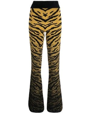 Gcds Zebra-Patterned Jacquard Trousers - Blue